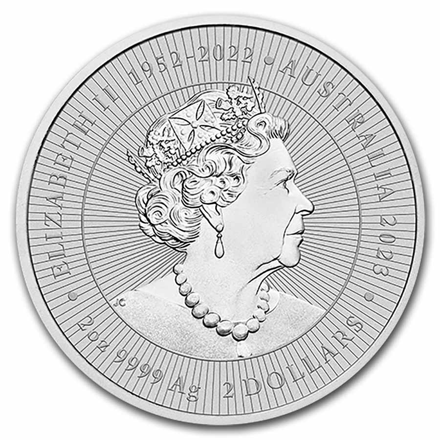 2023 AUS 2 oz Silver Next Gen Kangaroo Mother & Baby BU Piedfort