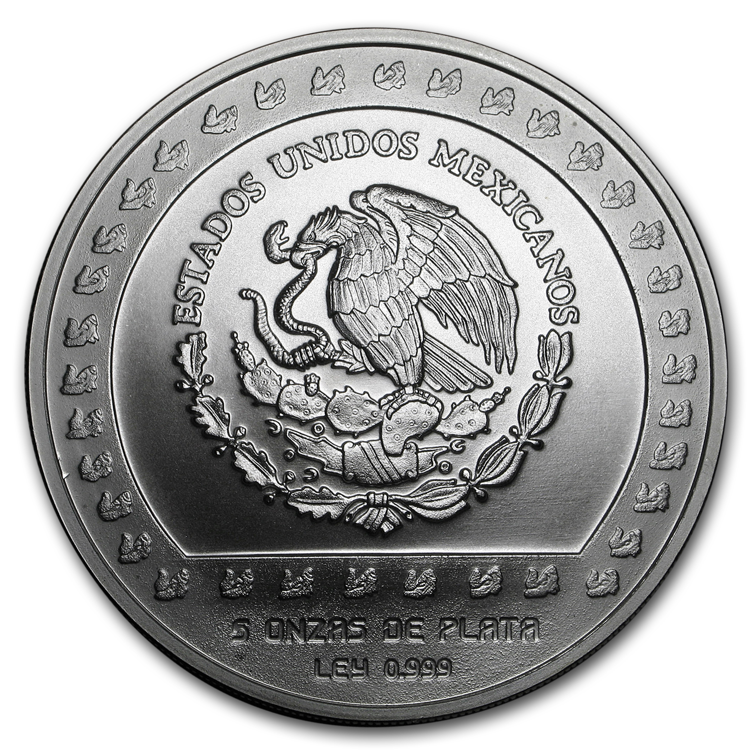 1992 Mexico 5 oz Silver 10,000 Pesos BU