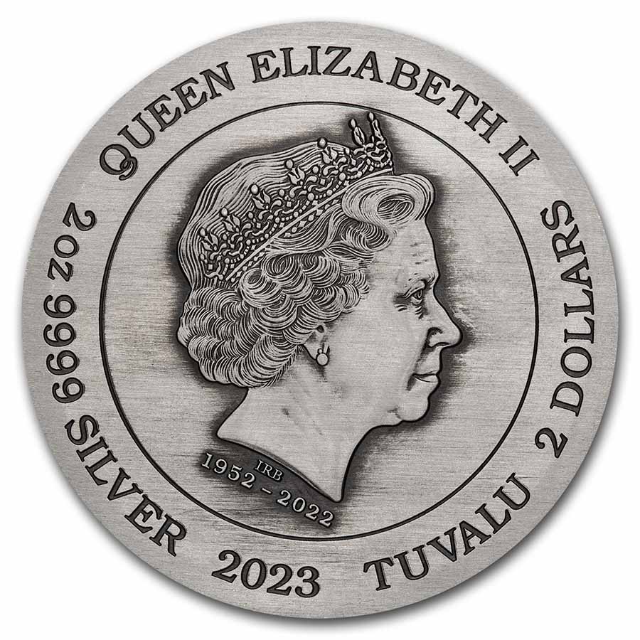 2023 TUV 2 oz Silver The Phantom Colorized Antiqued BU (Box/COA)