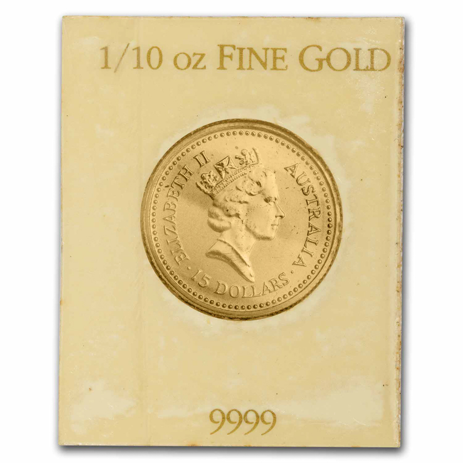1987 Australia 1/10 oz Gold Kangaroo/Nugget BU (Little Hero)