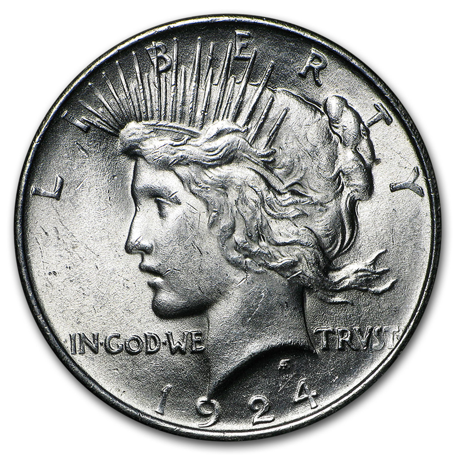 1924 Peace Silver Dollars BU (20-Coin Roll)
