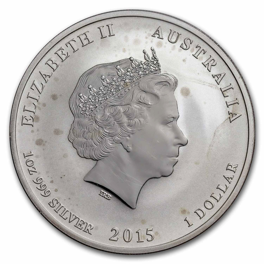 2015 Australia 1 oz Silver Lunar Goat BU (Series II) Spotted