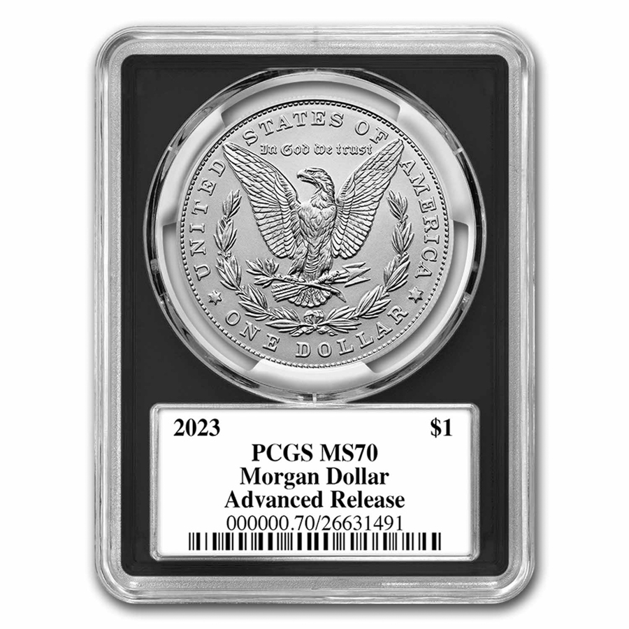 2023 Silver Morgan Dollar MS-70 PCGS (Advanced Release, Black)