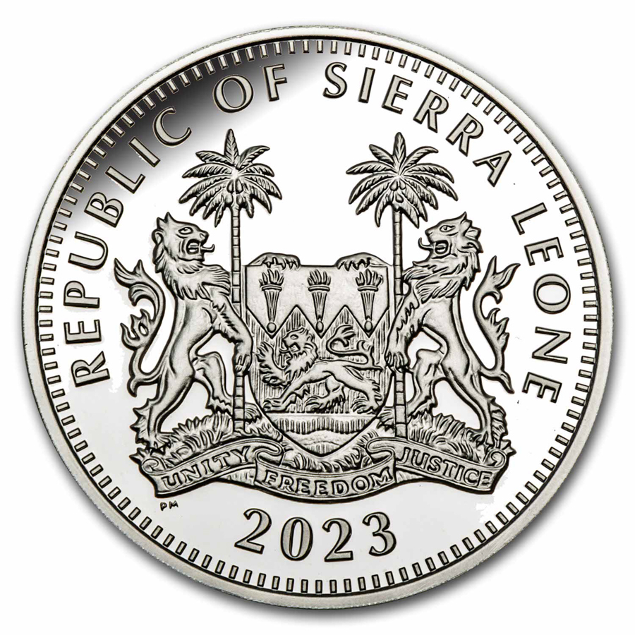 2023 Sierra Leone 2 oz Silver Egyptian Gods: Anubis (Colorized)