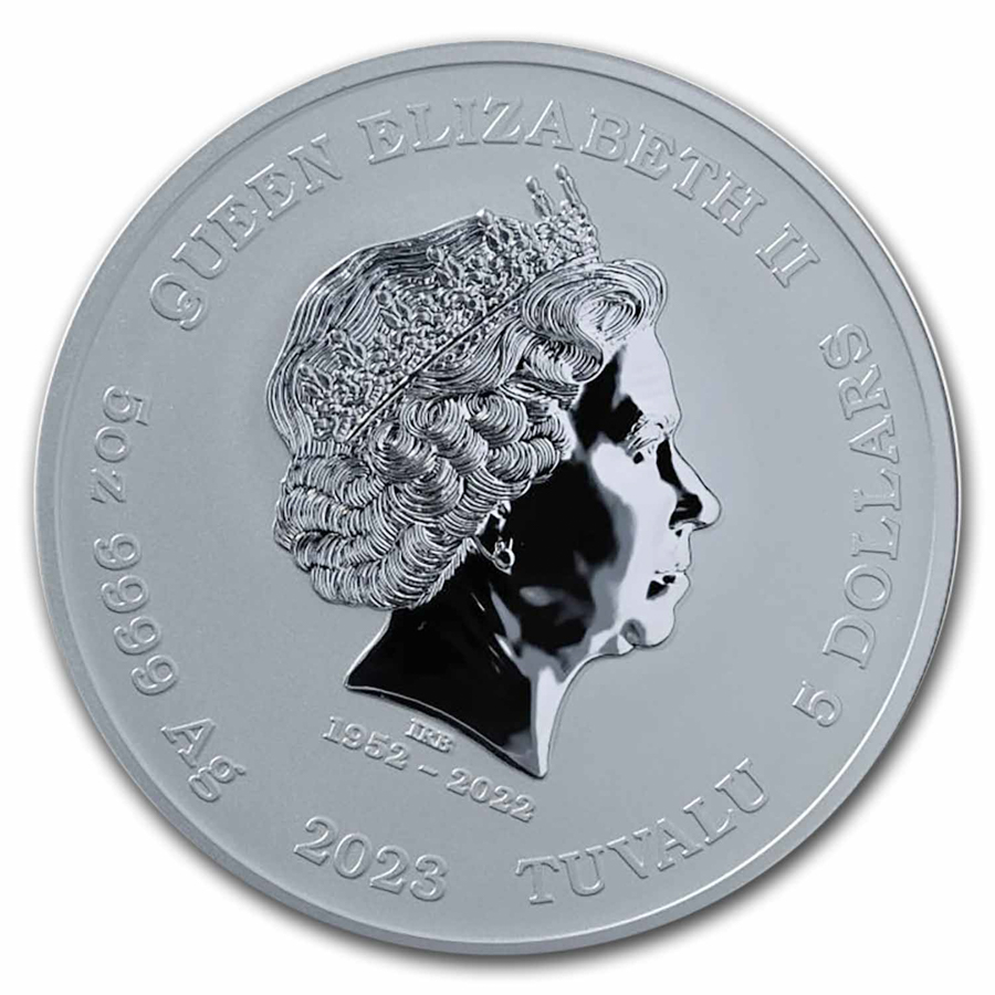 2023 Tuvalu 5 oz Silver Gods of Olympus BU (Ares, w/ COA)