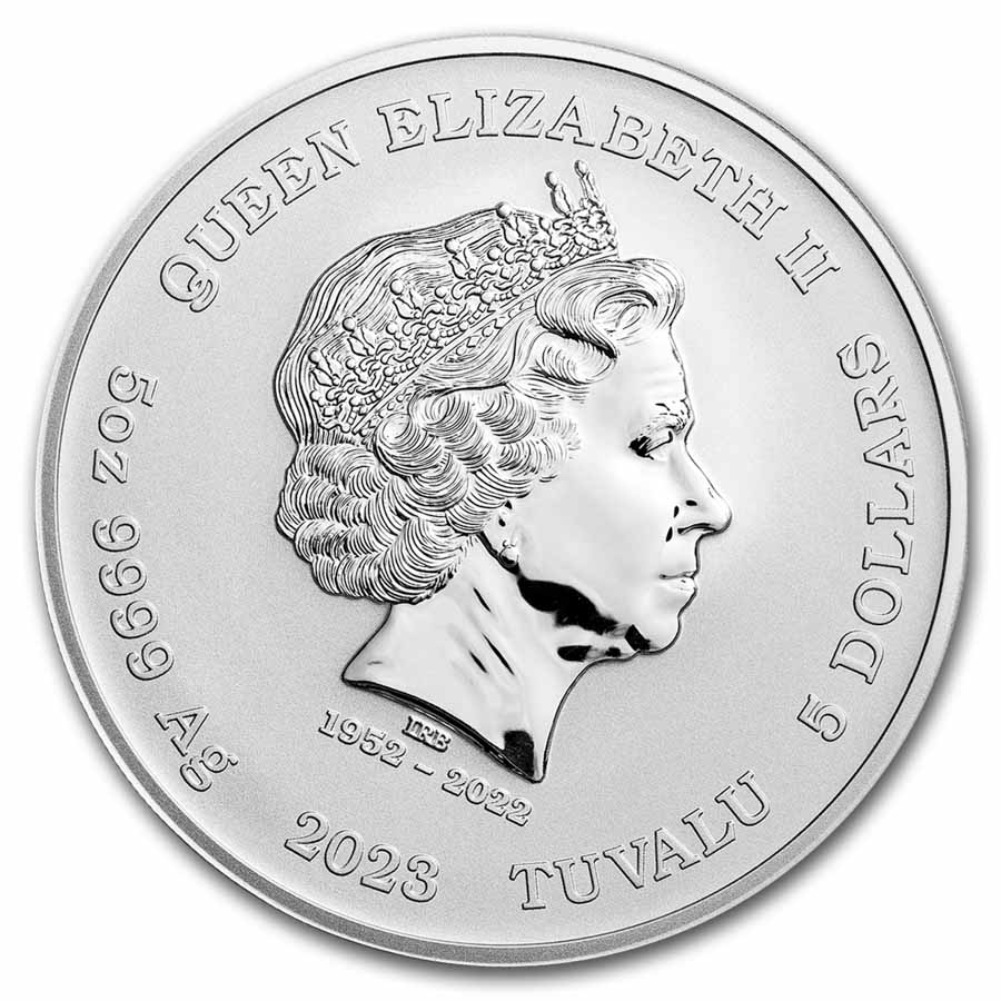 2023 Tuvalu 5 oz Silver Black Flag: The Fancy BU