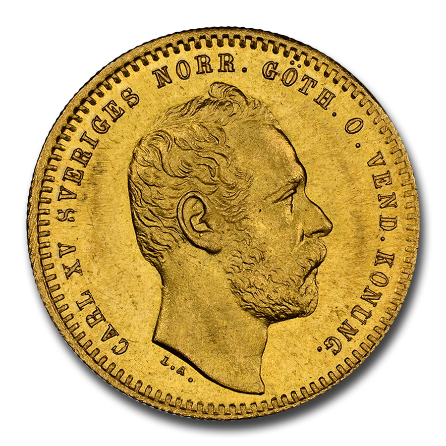 1863 Sweden Gold Ducat Carl XV Adolf MS-66 NGC