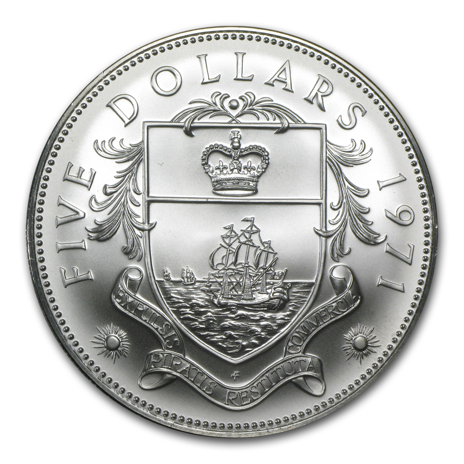 1971 Bahamas Silver $5 BU