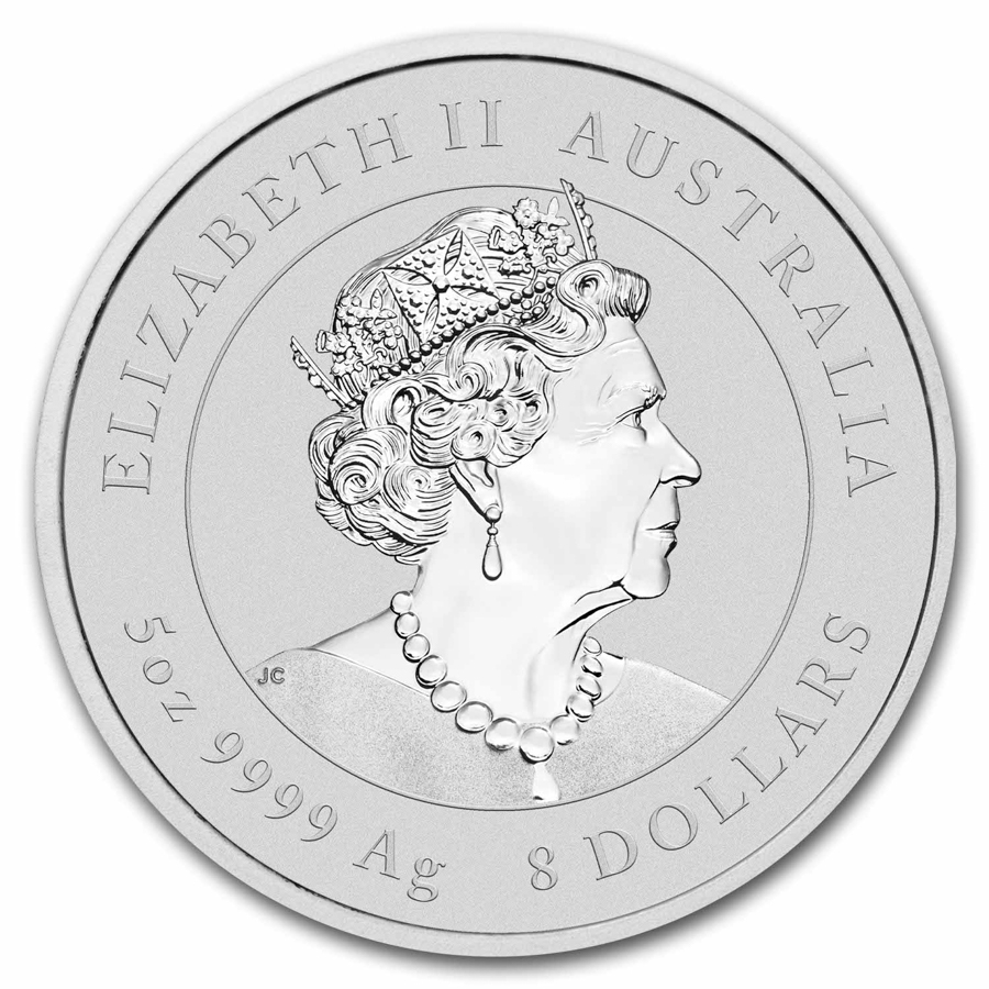 2023 Australia 5 oz Silver Lunar Rabbit BU (Colorized, SIII)