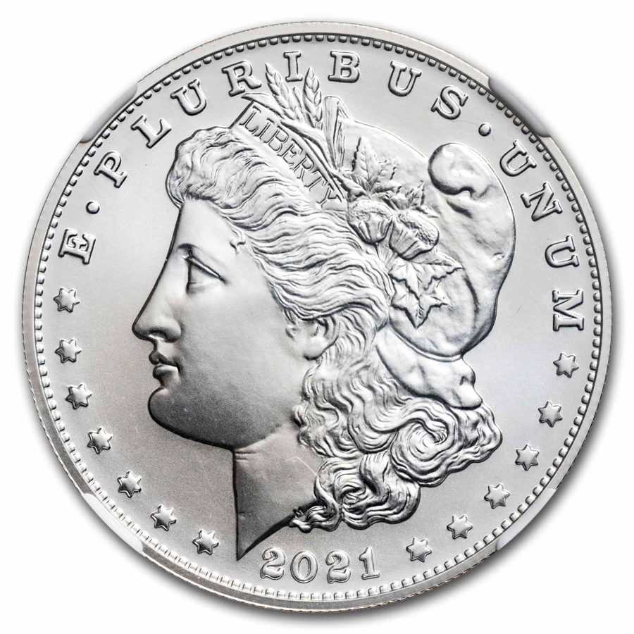 2021-(O) Silver Morgan Dollar MS-70 NGC (FDI, Mercanti)