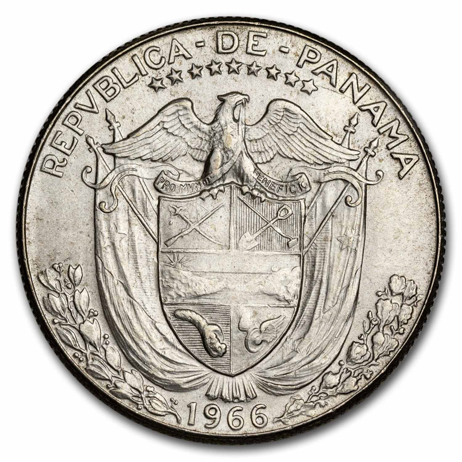 1966 Panama Silver 1/2 Balboa BU