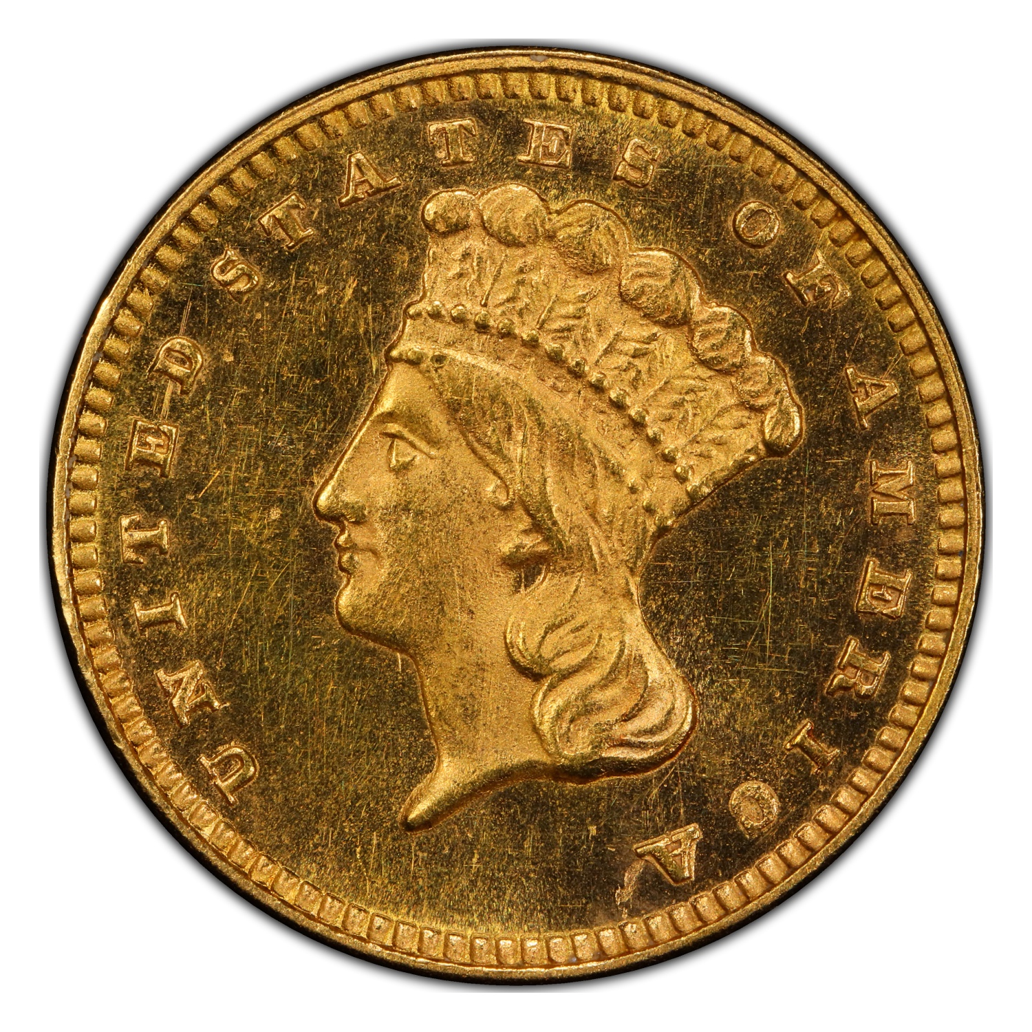 1875 $1 Liberty Head Gold MS-63 PCGS (PL)