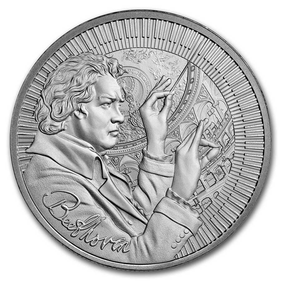 2024 Niue 1 oz Silver Icons: Beethoven Proof (Signed COA)