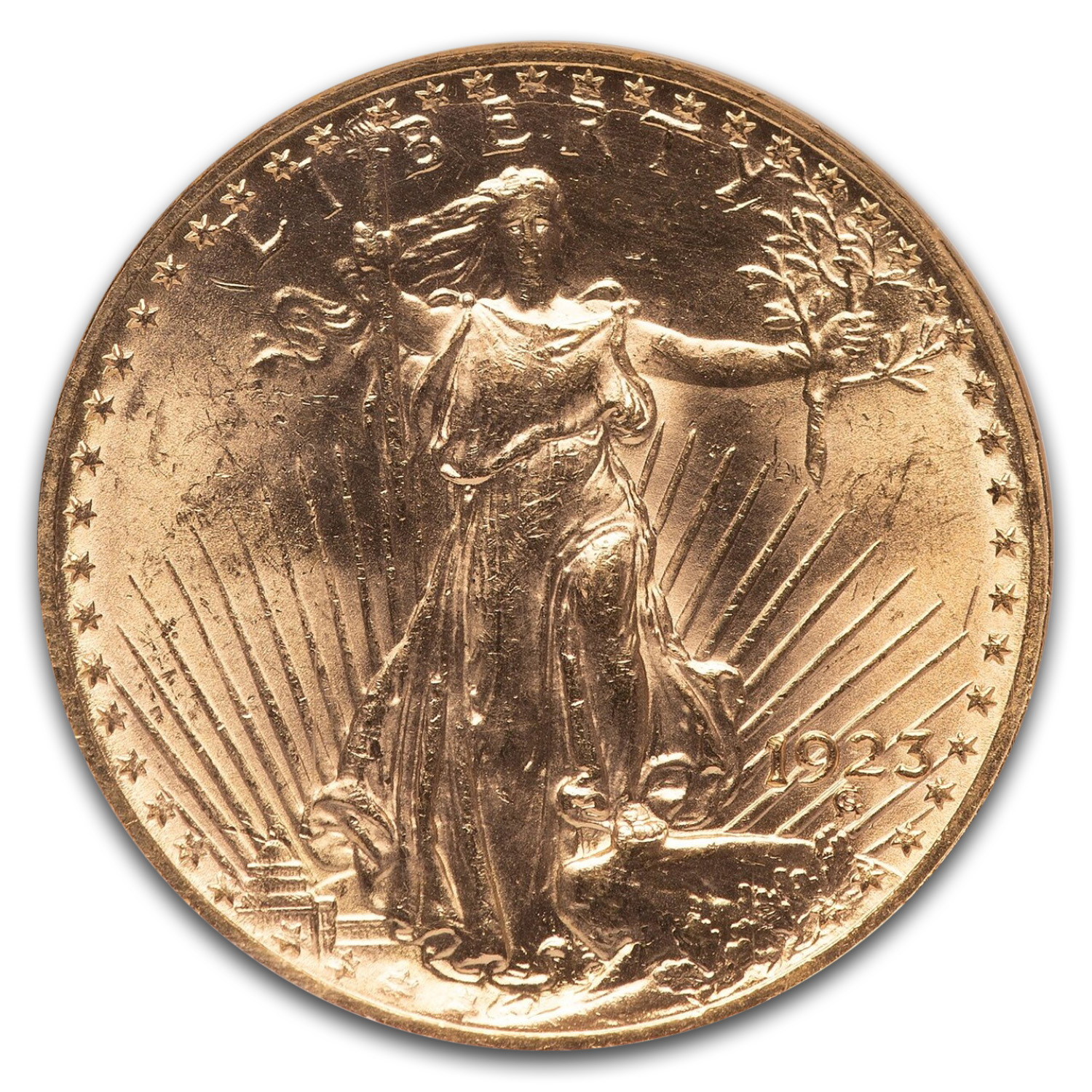1923 $20 St Gaudens Gold Double Eagle MS-63 NGC CAC
