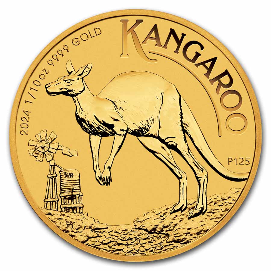 2024 Australia 1/10 oz Gold Kangaroo BU