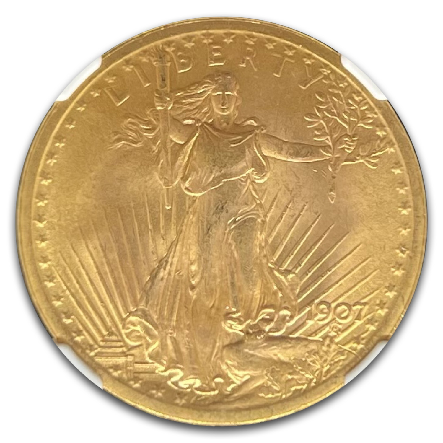 1907 $20 St Gaudens MS-66+ NGC