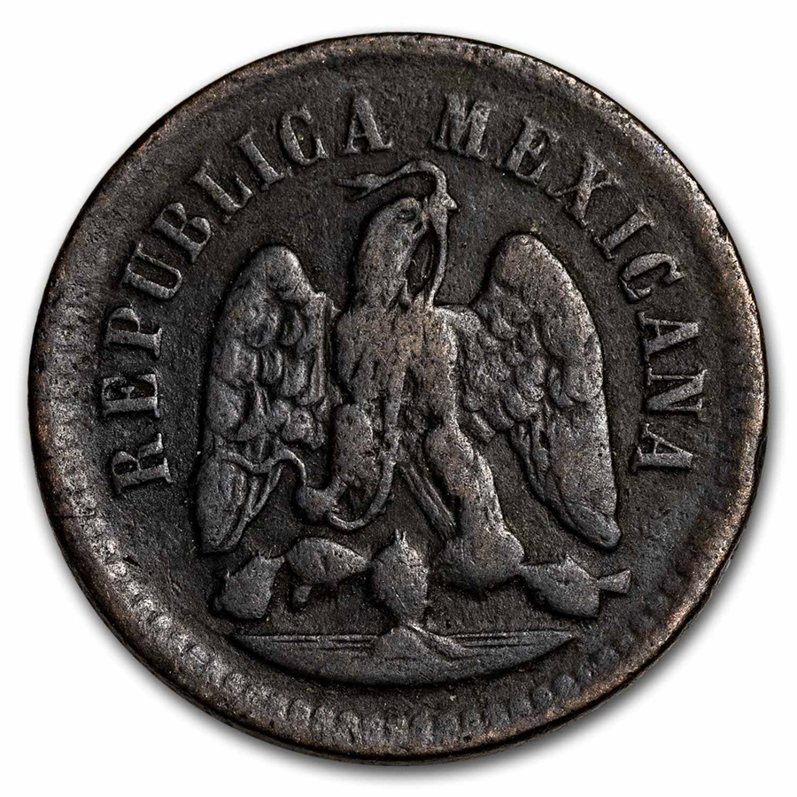 1869-1897 Mexico Copper 1 Centavo Avg Circ