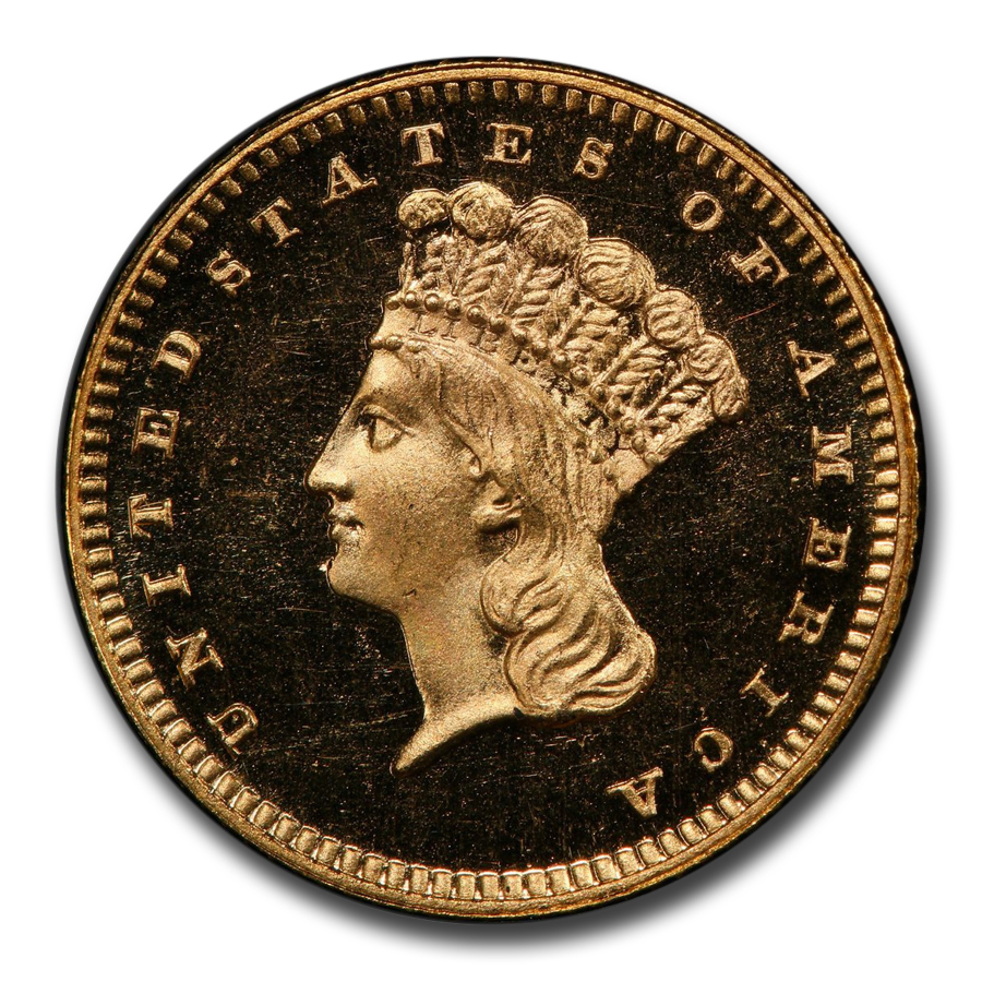 1876 $1 Indian Head Gold PR-67 DCAM PCGS