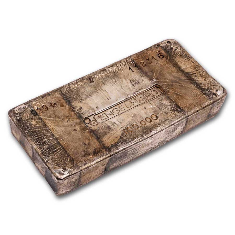100 oz Silver Bar - Engelhard (2nd Series, Bull Logo)