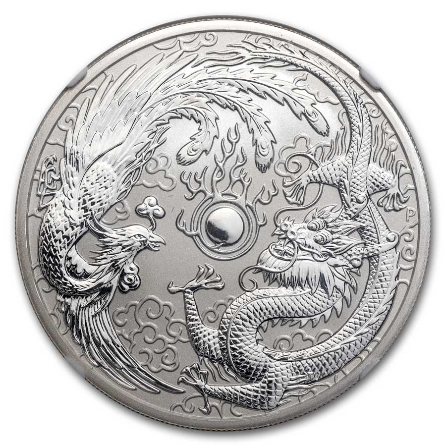 2017 Australia 1 oz Silver Dragon & Phoenix MS-70 NGC FDI