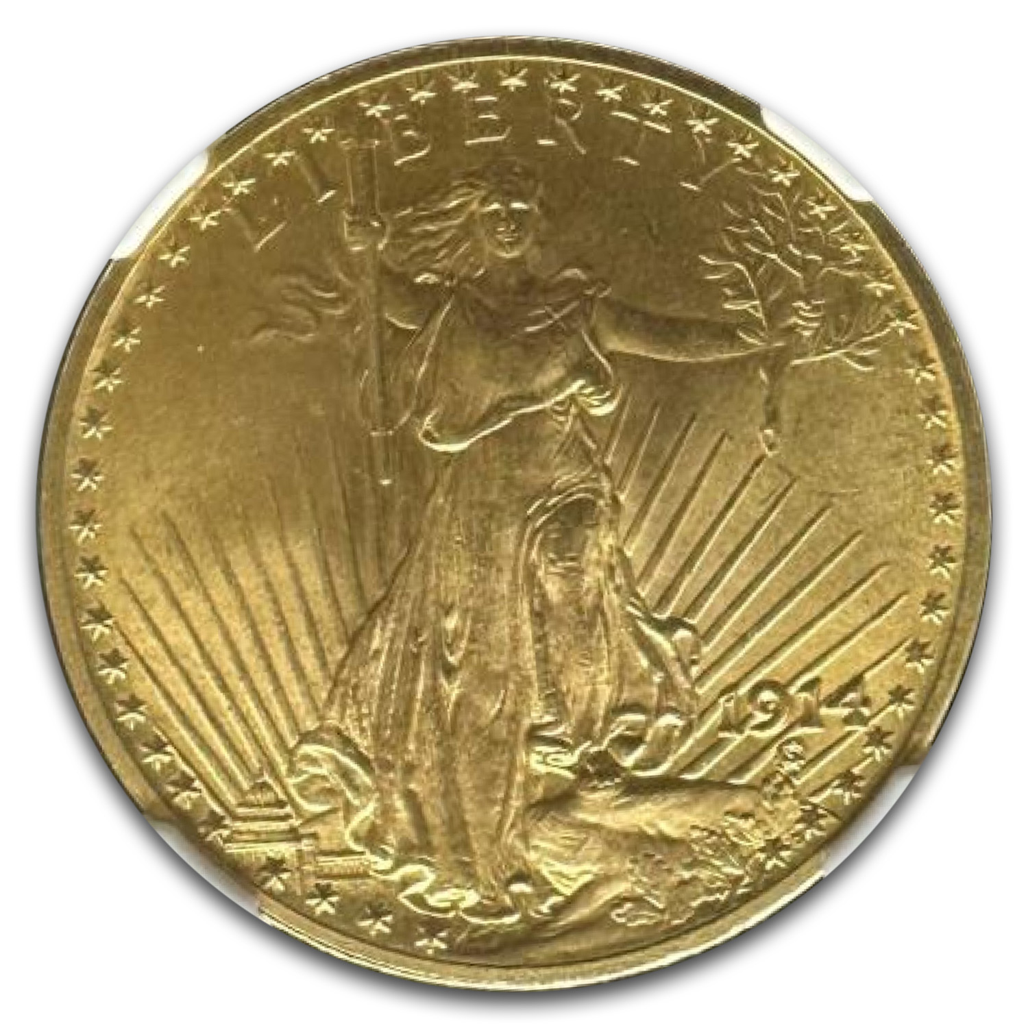 1914 $20 Saint-Gaudens Gold Double Eagle MS-65+ NGC