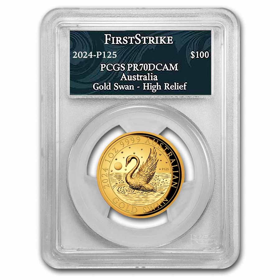 2024 Australia 1 oz Gold Swan PR-70 PCGS DCAM HR (FS, Swan Label)