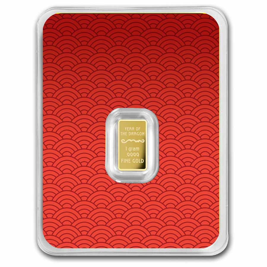 1 gram Gold Bar - 2024 APMEX Year of the Dragon (TEP, Series 2)