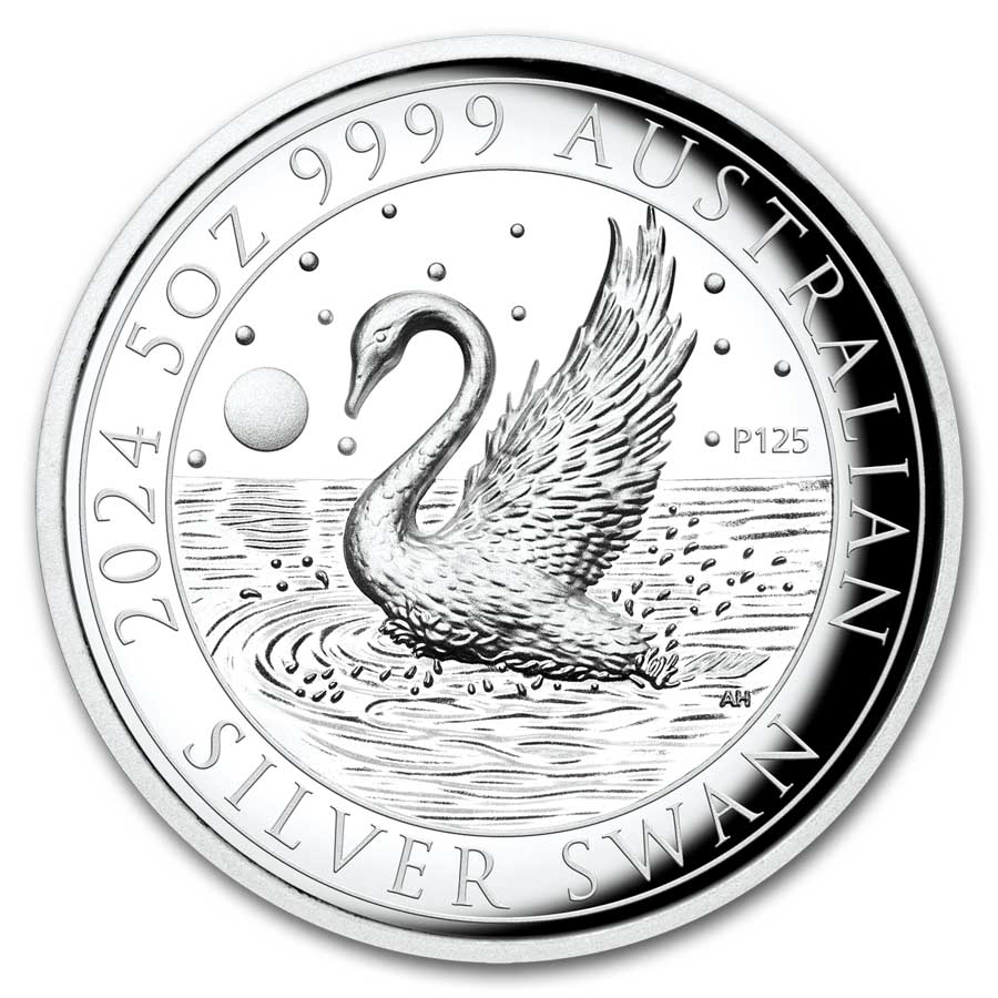 2024 Australia 5 oz Silver Swan PR-70 PCGS HR (FS, Swan Label)
