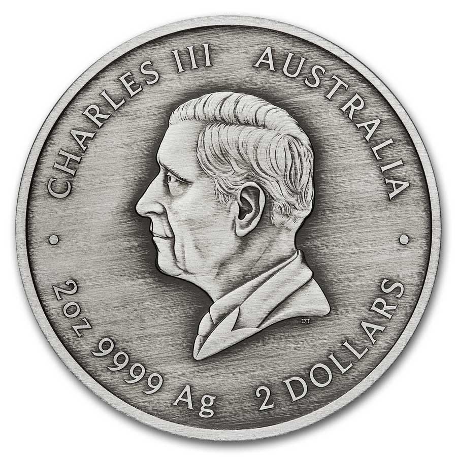 2024 Australia 2 oz Silver Colorized Kookaburra (Antiqued)
