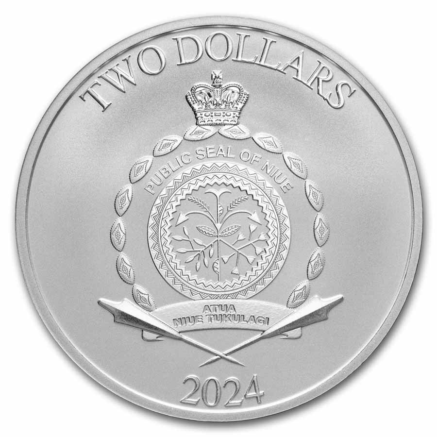 2024 Niue 1 oz Silver $2 Star Wars: Grogu "Baby Yoda" BU Coin