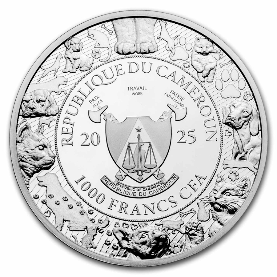 2025 Cameroon 1 oz Silver AI•NIMALS Cat Hacker (w/ Box & COA)