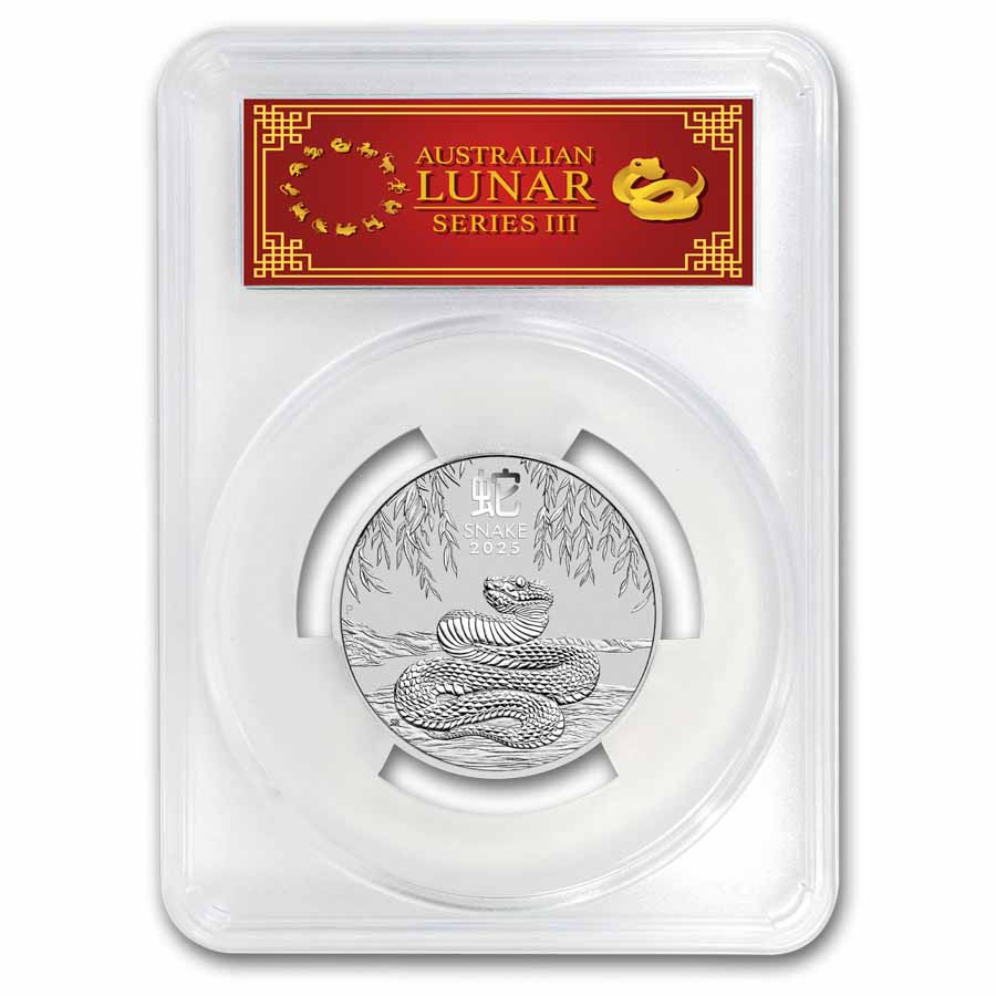 2025 AUS 2 oz Silver Lunar Snake MS-70 PCGS (FS, Red Label)