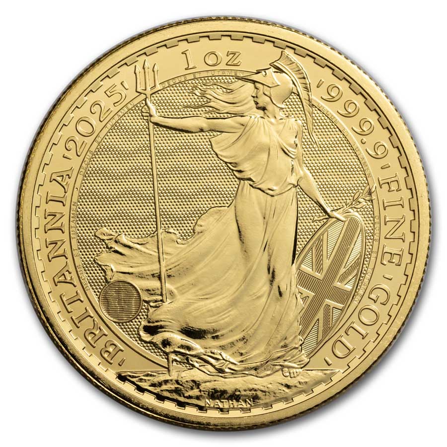 2025 Great Britain 1 oz Gold Britannia 10-Coin MintDirect® Tube