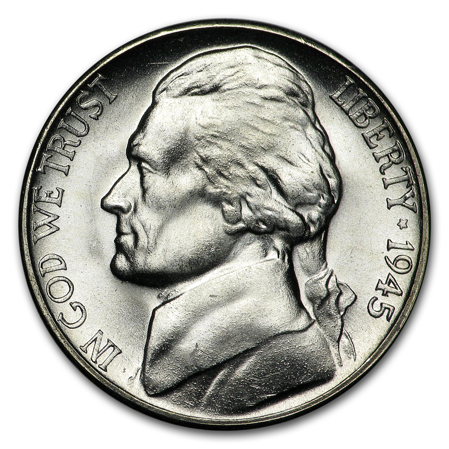 1945-D 35% Silver Wartime Jefferson Nickel Roll BU