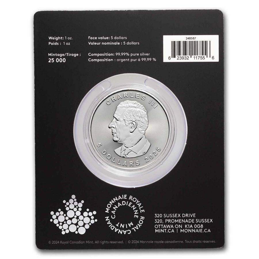 2025 RCM $5 1 oz Ag Treasured Silver Maple Leaf Congratulations
