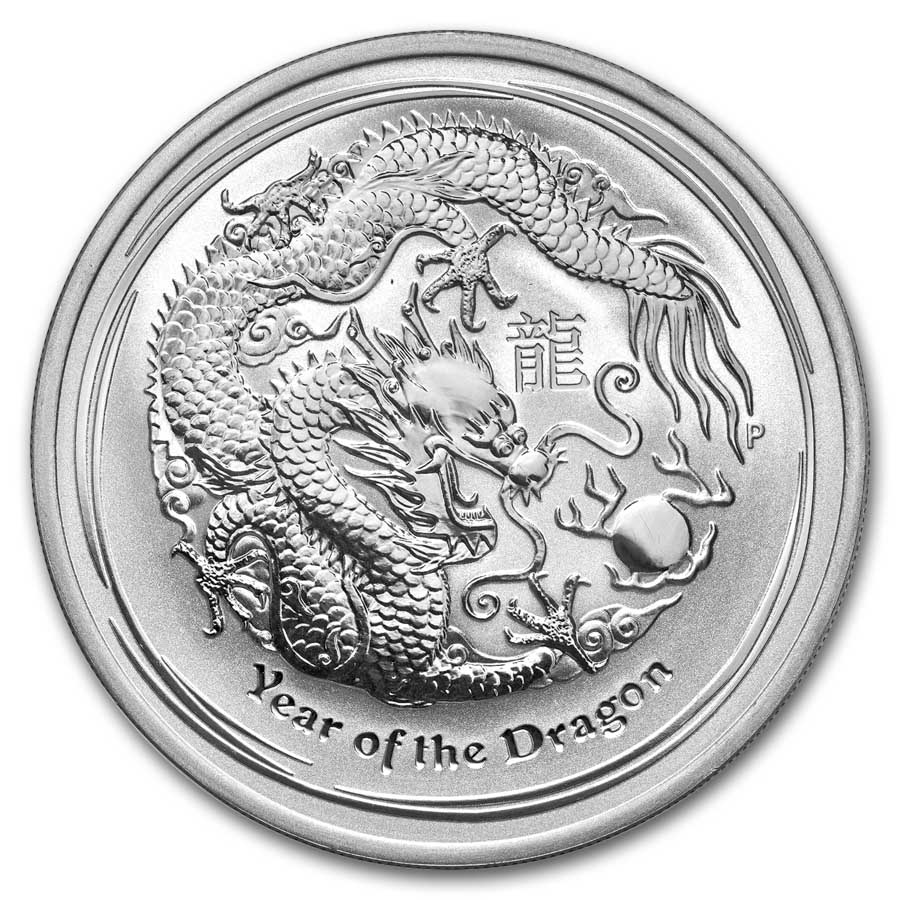2012 Australia 1 oz Silver Year of the Dragon MS-69 NGC