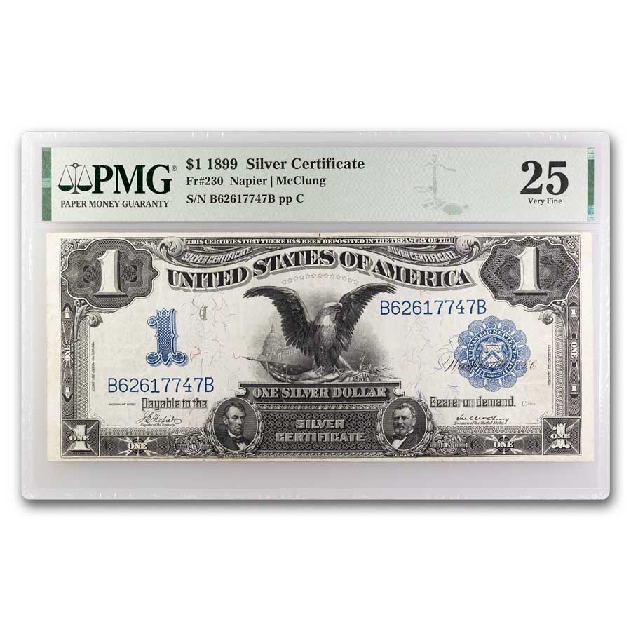 1899 $1.00 Silver Certificate Black Eagle VF-25 PMG (Fr#230)