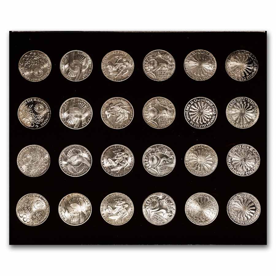 1972 Germany Silver Olympic 10 Deutsche Mark 24-Coin Set