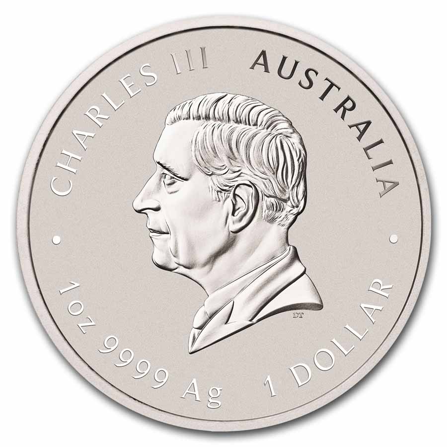 2024 AUS 1 oz Silver Four Guardians Colorized BU Cap Green Dragon