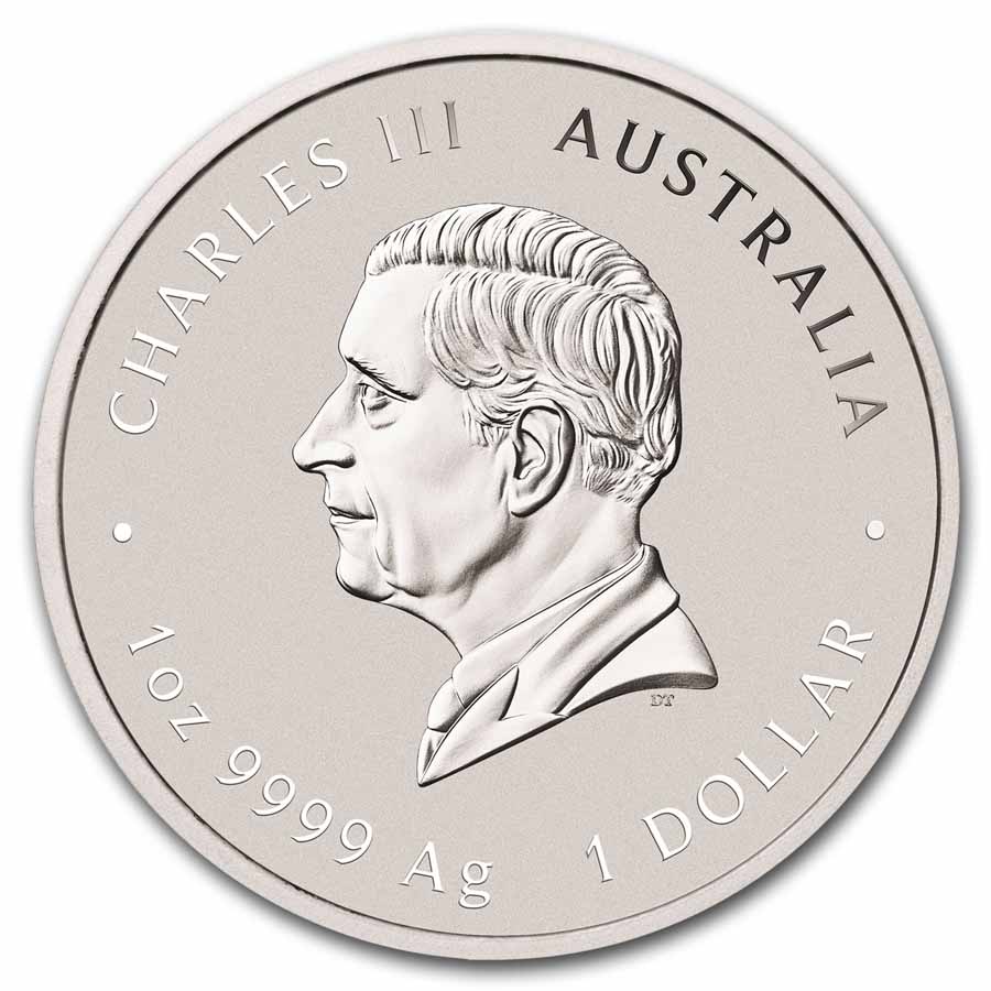 2024 AUS 1 oz Silver Four Guardians Colorized- Card, Green Dragon