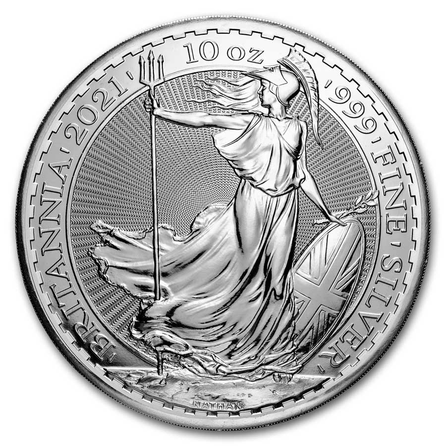 2021 Great Britain 10 oz Silver Britannia BU (Off-Quality)