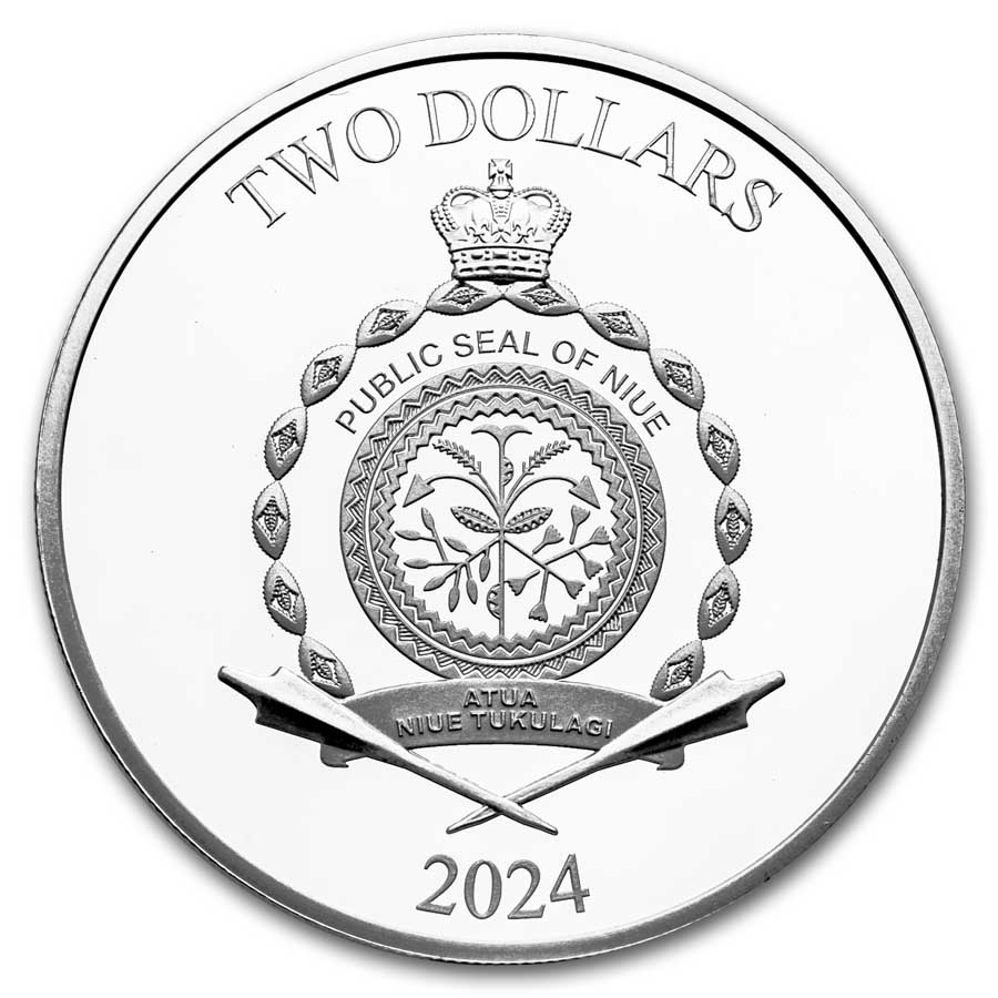 2024 Niue 1 oz Silver $2 Scooby Doo Ruh Roh!