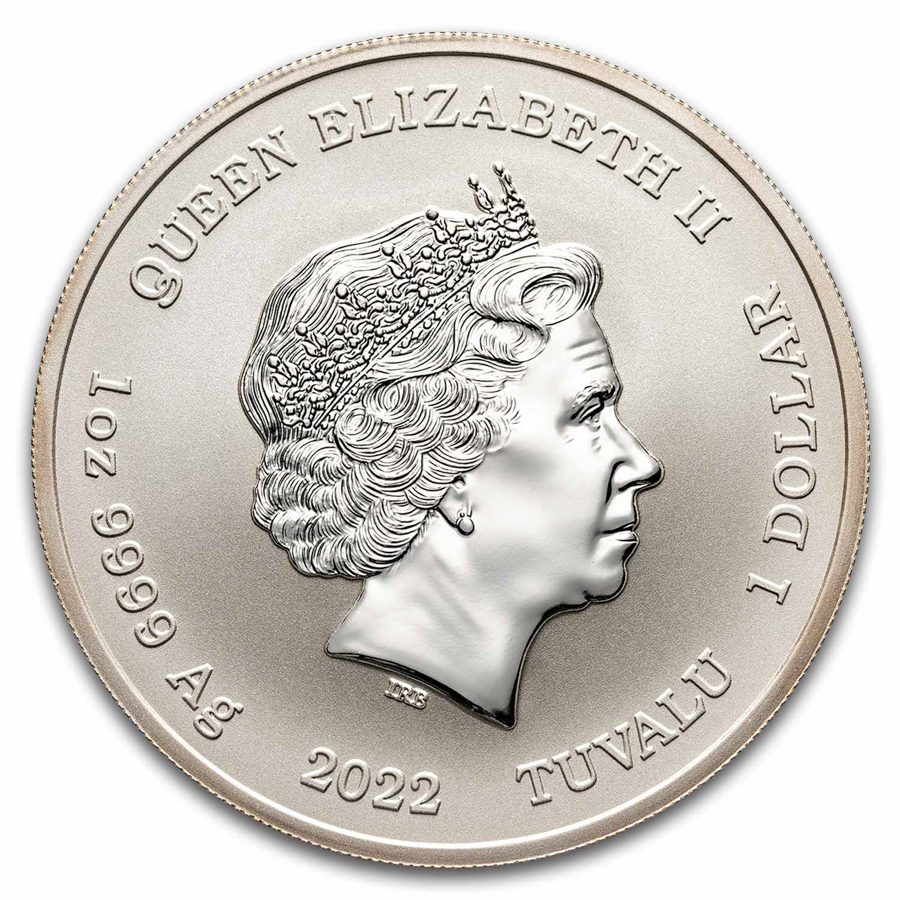 2022 Tuvalu 1 oz Silver 60 Years of James Bond 007 BU