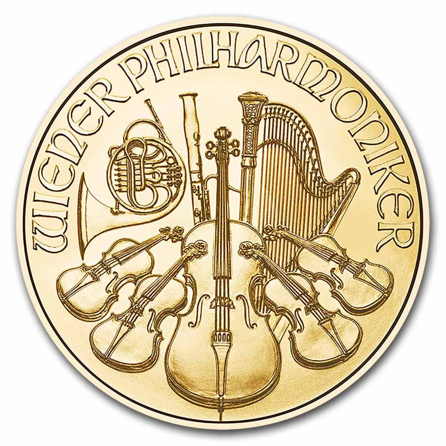 2025 Austria 1/10 oz Gold Philharmonic BU