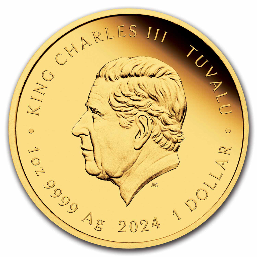 2024 TUV 4 oz Silver Roger Moore 7-Coin Colorized & Gilded Set