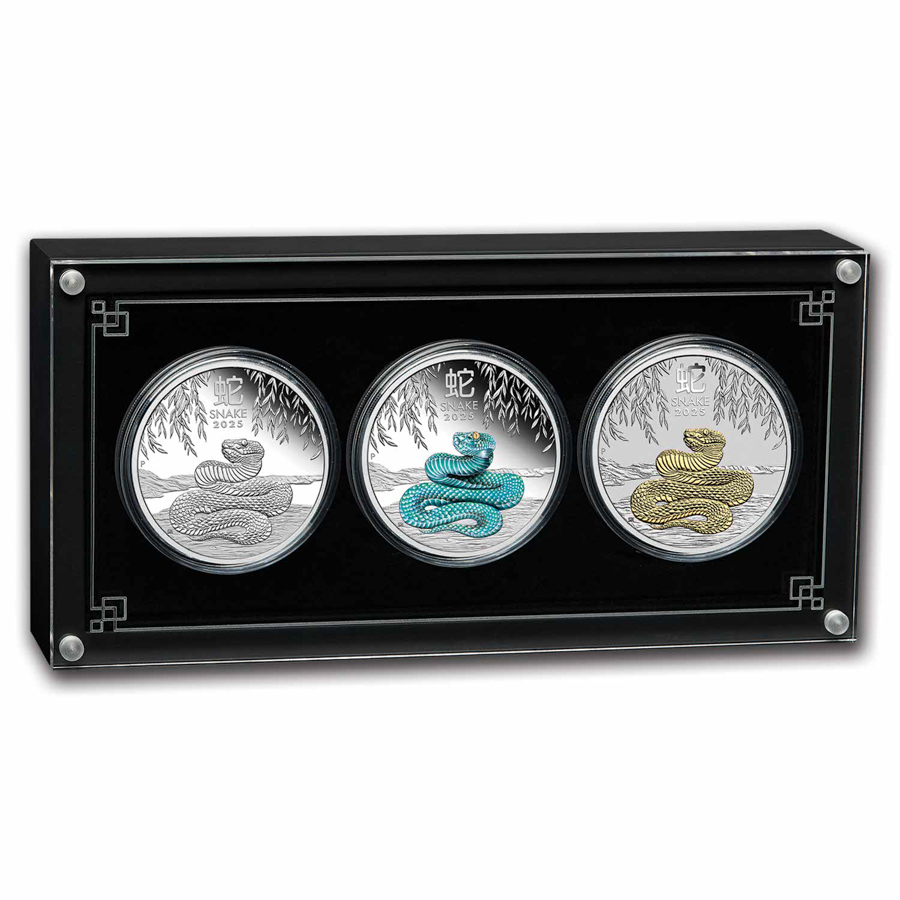 2025 AUS Year of the Snake 1 oz Silver Trio (SIII, w/Box & COA)