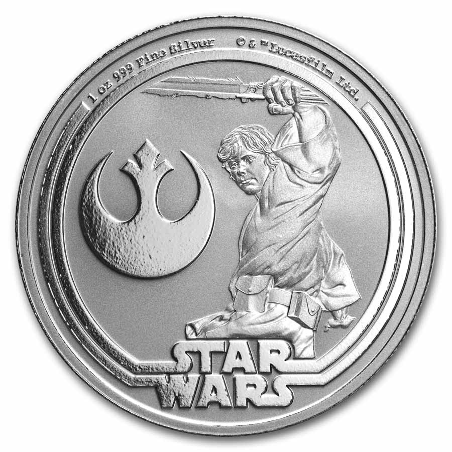 2025 Niue 1 oz Silver $2 Star Wars: Luke Skywalker Bullion Coin