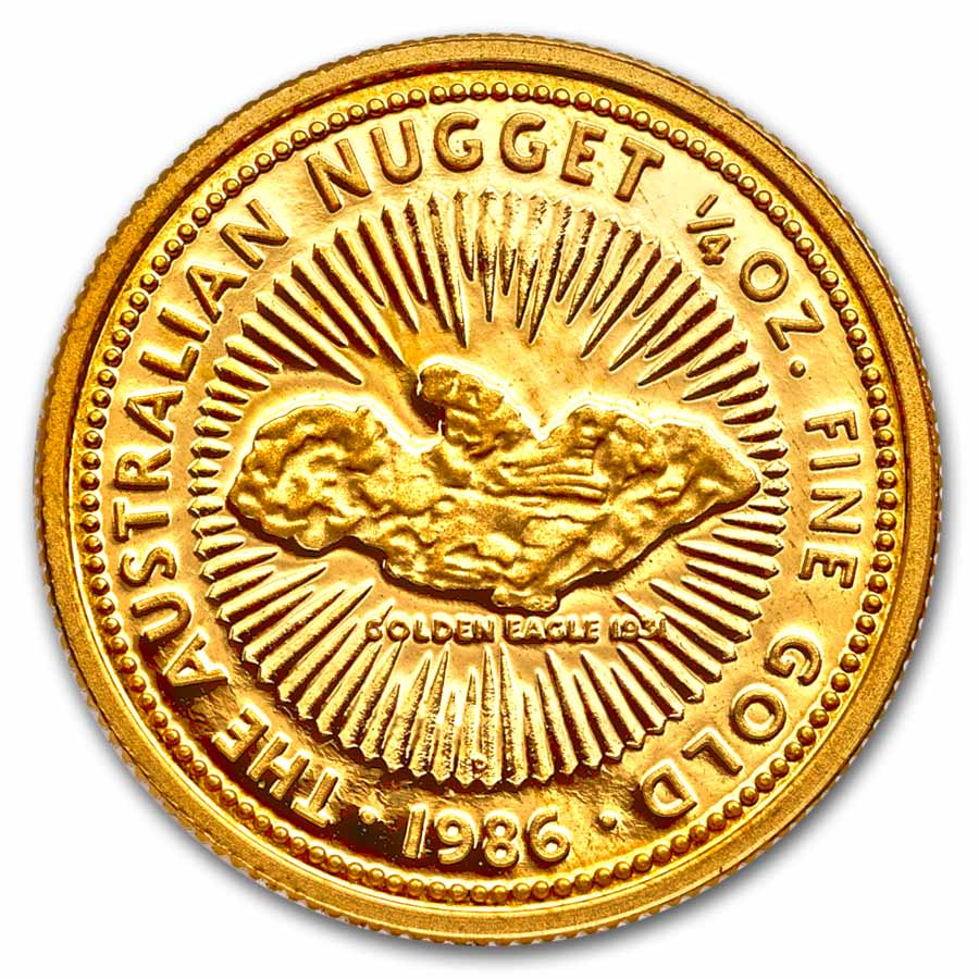 1986 Australia 4-Coin Gold Nugget Proof Set 1.85 ozt