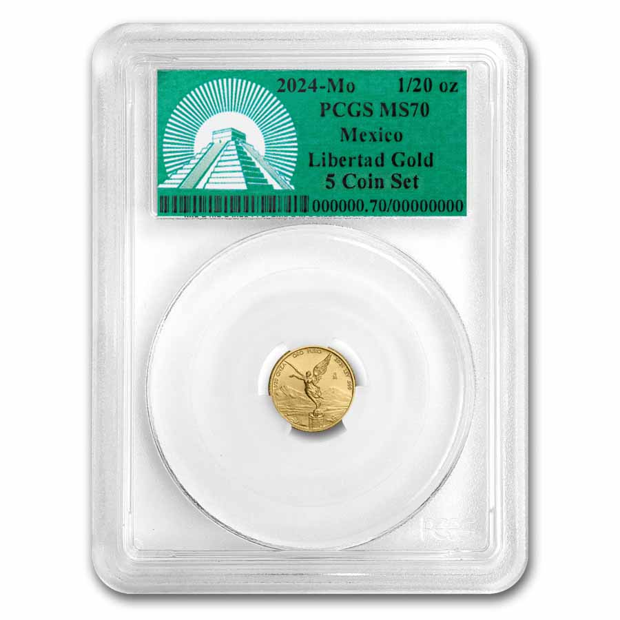 2024 Mexico 5-Coin Gold Libertad Set PR-70 PCGS (Green Label)