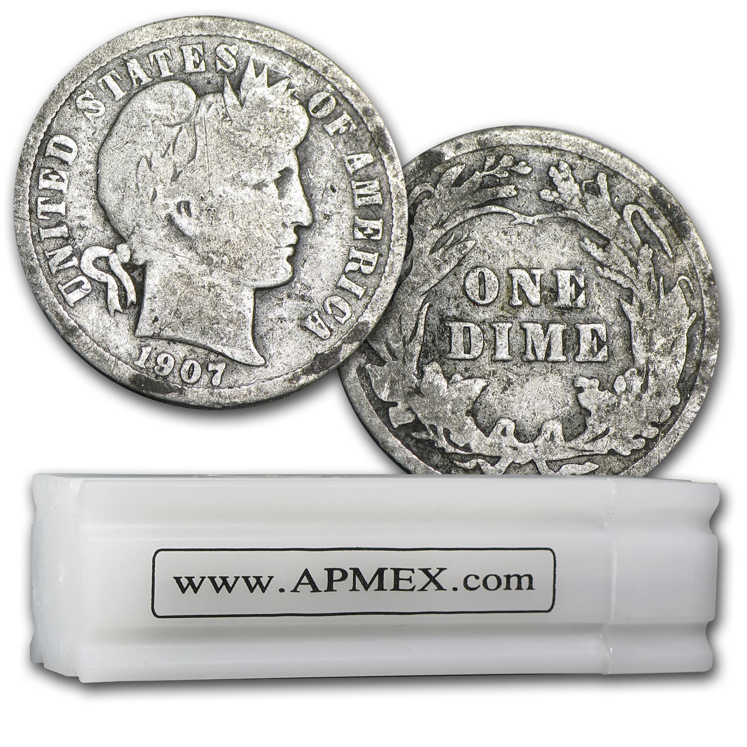 90% Silver Barber Dimes 50-Coin Roll Good/Better